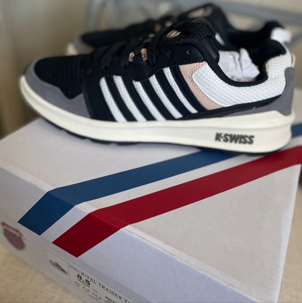 K-Swiss Black, White, and Gray Athletic Shoes